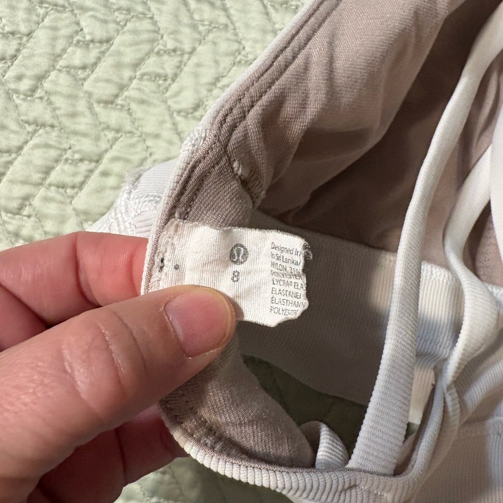 White ribbed lululemon high neck long line energy bra - Picture 5 of 7
